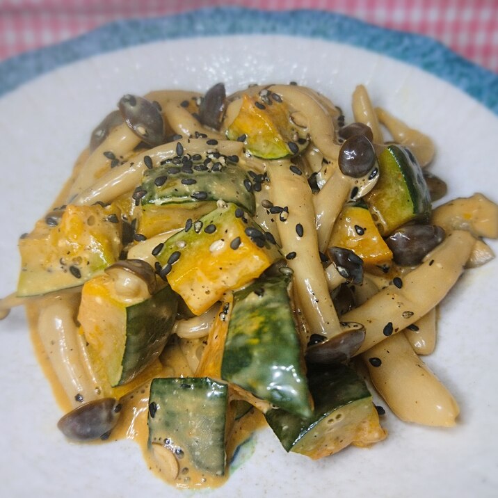 レンジで★かぼちゃとしめじの和風マヨネーズ和え